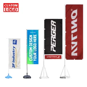 Advertising Custom Logo Banner Water Injection Flag 3M 3.5M 5M 7M Rectangle Water Tank Base Outdoor Automotive Aluminum Frame