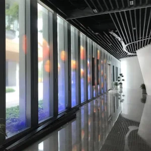 Advertising Digital Signage Flexible Video Wall Display Crystal Screen Glass Adhesive LED Transparent Film Screen for Glass
