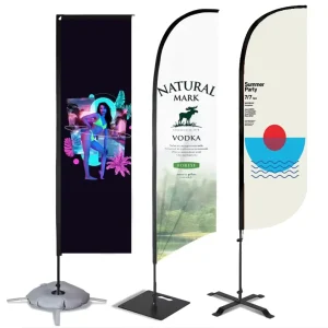 Advertising Exhibition Event Beach Flag Thermal Transfer Printing Fabric Feather Flag for Advertising Promotion