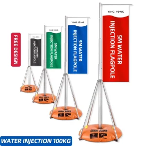 Advertising Flag Pole Kits Outdoor Garden House DIY Banners Standard Water Injection Flag Aluminum Alloy Durable