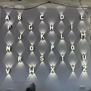 Advertising Illuminated Outdoor Letter Light 3D Custom Logo Thin Backlit Sign LED Wall Lamps