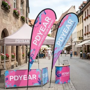 Advertising Outdoor Banner Sublimation Printed Easy Assembly Custom Flag Banner for Trade Show