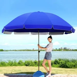 Advertising Parasol Sun Umbrella Large Commercial Stall Umbrella Long Handle 16 Rib Foldable Multi Functional Offering Sun