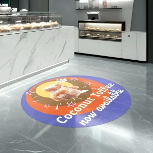 Advertising Self Adhesive Antiskid Floor Sticker Custom Shape PVC Logo Antislip Waterproof Digital Printed Durable Floor