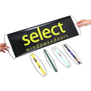 Advertising Sign Sports Cheering Prop Customizable Hand Held Hand Pulled Retractable PET Material Mini Banner Flag