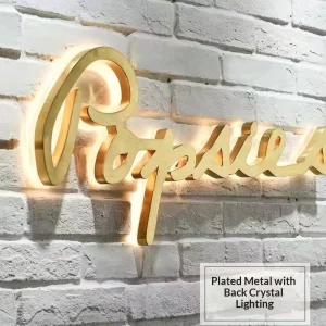 Advertising Signboard Outdoor Door Head Background Image Stainless Steel Acrylic Back Hanging Mini Luminous Letter Light Box
