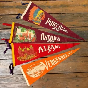 Advertising Travel Pennant Blank Felt with Digital Printing Colorful Silk and Polyester Flags on Aluminum Flagpole