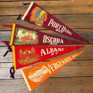Advertising Travel Pennant Blank Felt with Digital Printing Colorful Silk and Polyester Flags on Aluminum Flagpole