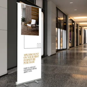 All in One Roll up Banner Stand Custom Print 80x200cm Plastic Steel Roll up Banner