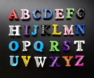 Alphabet A Z Painting Alloy 8mm Hole Slide Letters Charms Fit 8mm Bracelet Collar Key Chain Belt DIY Jewelry for Women Kids Gift
