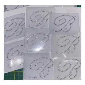 Alphabet Capital Letter B Word Hot Fix Iron on Crystal Diamante Transfer Motif Decal