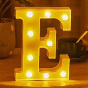 Alphabet LED Lights A Z Letter E Night Lights Warm White Battery Operated for Outdoor Wedding Birthday Parties