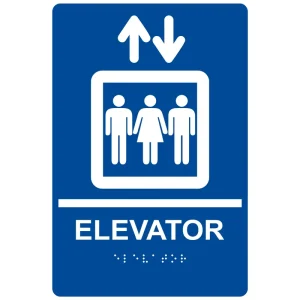 Alumetal Custom Printing Aluminum Elevator Signs Wheelchair Symbol Lift For Spa Swimming Pools Extrusion Room Fireproof Custom