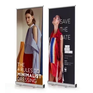 Aluminium Advertising Display Illuminated Roll up Banner with Wide Base