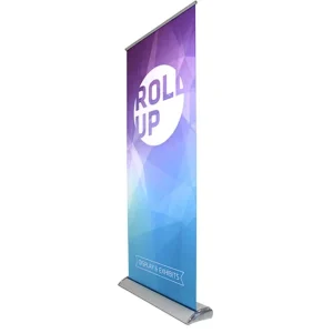 Aluminium Silver Teardrop Roll up Stand Banner Advertising Display Banner Backwall Display