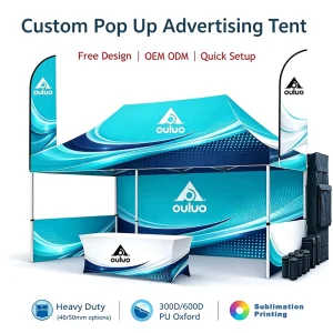 Aluminum Alloy Pop up Gazebo Marquee Event Trade Show Tent with Oxford Waterproof Canopy for Outdoor Indoor Advertising Displays