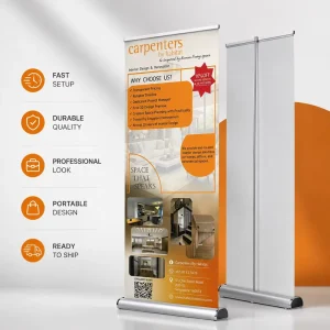 Aluminum Alloy Roll Up Banner Stand Hardware for Trade Show Booth Display in Stock Sturdy Retractable Banner