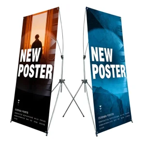 Aluminum Alloy X Banner Stand Foldable Portable Adjustable 2 pack Poster Display Stand for Exhibition and Advertising