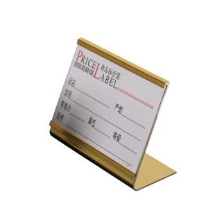 Aluminum Gold Office Mini Price List Desk Plate Desk Name Plate Holder on Table