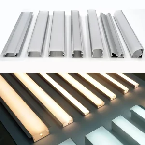 Aluminum LED Extrison Strip Profile Recessed Drywall Tape Diffuser Cover System Light Mounting Channel Casing Track Fixture