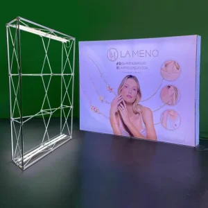 Aluminum LED Light Box with Tension Fabric Double Sided Hanging Backlit Exhibition Backdrop Wall Portable Waterproof