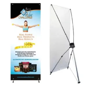 Aluminum Pennant Style X Banner Stand Custom Logo CMYK Digital Printing Modern Promotional Novelty Gift New Business Huiju Brand