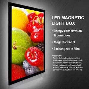 Aluminum Profile Ultra Slim LED Poster Backlit Light Box Sign Advertising Magnetic Frame LED Advertising Light Box