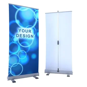 Aluminum Pull up Stand Roll Up Banner Backdrop Display with Polyester & PP Materials Portable for Promotional Use