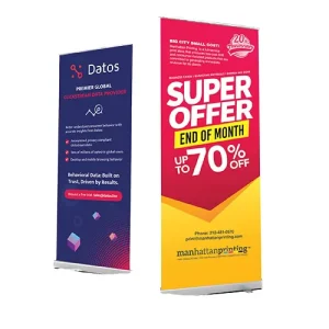 Aluminum Roll Up Banner Poster Display Stand for Advertising Portable Large Base