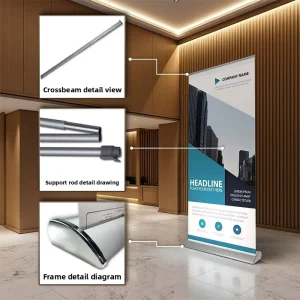 Aluminum Roll up Banner Outdoor Exhibition Display Roll up Banner Stand Printing Roll up Banner Base Customizable
