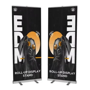 Aluminum Roll up Banner Stand Vertical Retractable Banner Wide Bracket Portable Advertising Pull up Display Banner for Promotion
