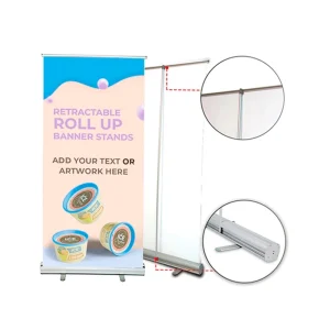 Aluminum Roll up Display Retractable Banner Stand with Portable Lightweight Design for Commercial Advertising Exhibitions