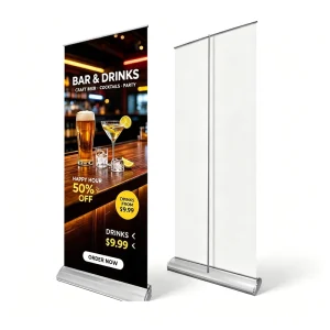 Aluminum Wide base Roll-up Banner Stand Retractable Pull-up Banner Roll up Banner Stand Displays Rack for Advertising