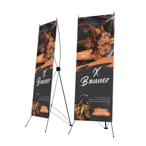 Aluminum X-Frame Banner Stand with Vinyl Sizes 60x160cm/80x180cm/Custom Lightweight Portable for Showroom Use