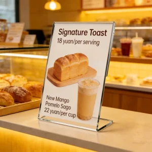 Angled Sign Holders Table Menu Display Stand Flyer Display Clear Acrylic Double Sided Display T Shape Acrylic Sign Holder