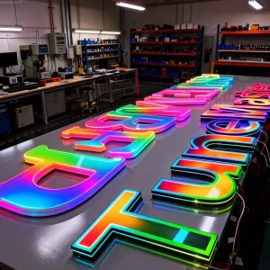 Animated RGB LED Channel Letter Sign Flowing Color Effect 3D Illuminated Letter Custom Programmable Signage Factory