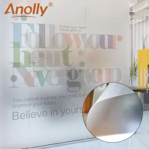 Anolly White Milky Frosted Window Film Glass Film Window Decorative Vinyl