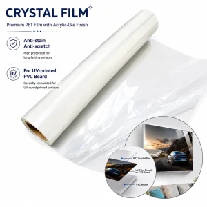 Anti Scratch UV Specific PET Crystal Cold Lamination Film Anti Stain Overlay Laminating Sticker for UV Printed PVC Board