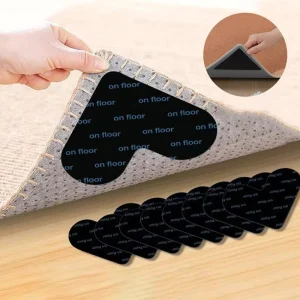 Anti Slip Double Sided Rug Pad Grippers Reusable Acrylic Adhesive Carpet Stickers for Hardwood Floors & Area Rugs Residue Free