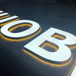 Architectural 3D LED Signage Letters Waterproof Stainless Steel & Acrylic Outdoor Commercial Signs