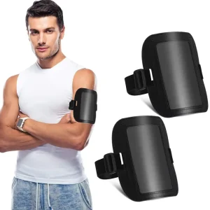 Arm Badge Holder for Men Pu Leather ID Armband Adjustable Badge Holder with Elastic Arm Band Waterproof Ski Pass Armband