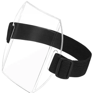 Armband Badge Holder with Black Adjustable Elastic Arm Band Clear Plastic Display of Work ID Card