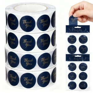 Artisan Thank You Adhesive Vinyl Stickers Roll Custom Printed Labels Waterproof Anti Ultraviolet Strong Stickiness for Candle