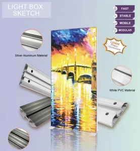 Assembly Tradeshow Exhibition Booth Display Tension Fabric Backdrop SEG Pop up LED Collapsible Light Box