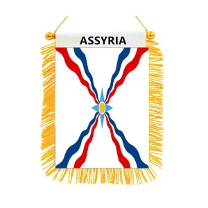 Assyria Flag Assyrian Empire Double Sided Mini Hanging Flags High Quality Polyester Printed Home Decor Banner