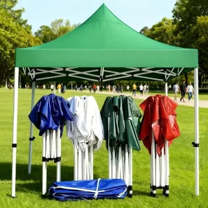 Automatic Pop Up Outdoor Advertising Tent 10×10 Iron Oxford Fabric Waterproof Portable Canopy All Seasons Wedding Sports Events
