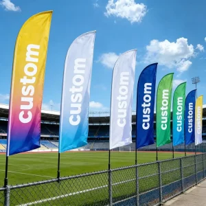B2B Custom Teardrop Pennant Flying Polyester Flag Portable Easy Assemble Reusable High Visibility Grand Openings Street