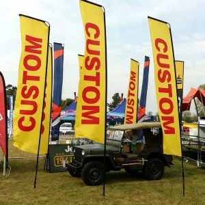 B2B Teardrop Pennant Banner Flag Custom Portable Full Color Double Sided Retail Storefronts Sports Tournaments