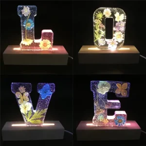 B968 DIY Shiny Resin 4 Inch A Z 26 Single Jumbo Stand Silicone Letter Mould 3D Alphabet Silicone Molds