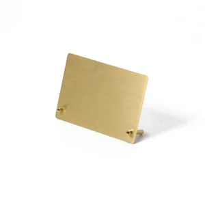 BECORA Customizable Brass Display Sign Modern Durable Premium Tabletop Price Information Stand for Shops Hotels Offices